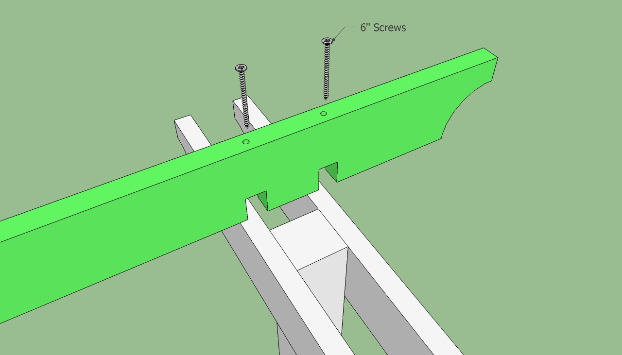 Fastening the crossbeams