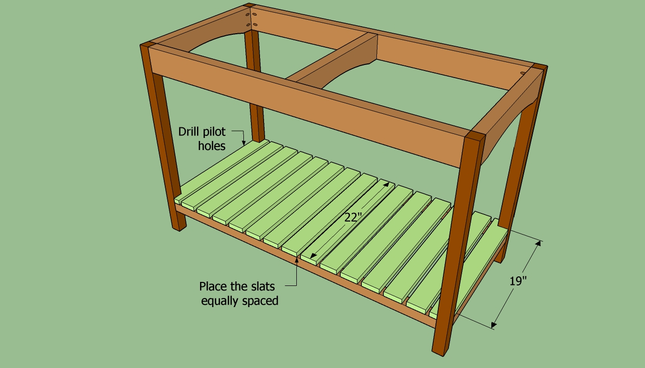 Building the bottom shelf