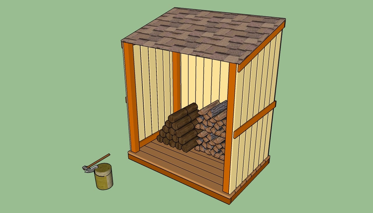 Simple firewood shed