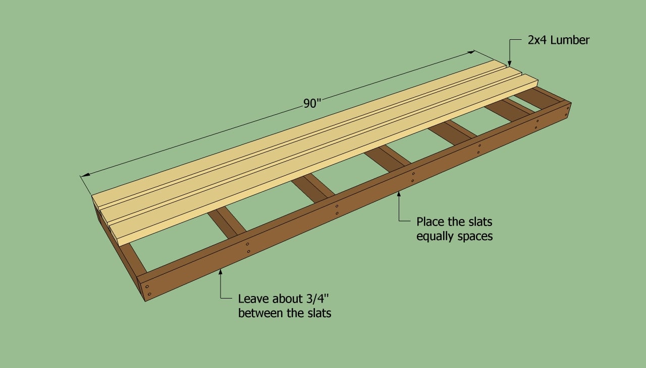 Installing the flooring slats