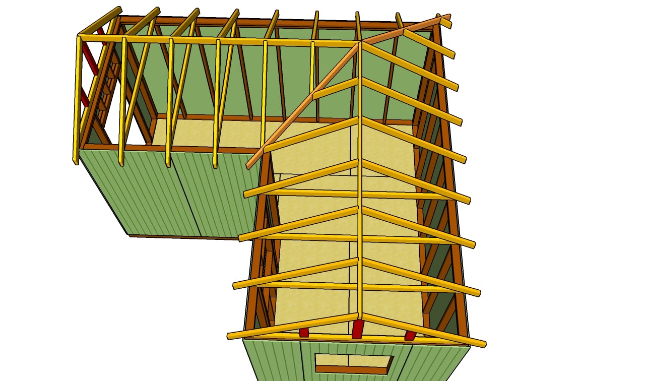 L-shaped shed roof