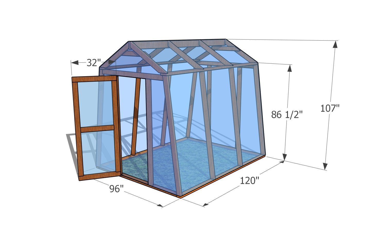 Backyard greenhouse plans - dimensions