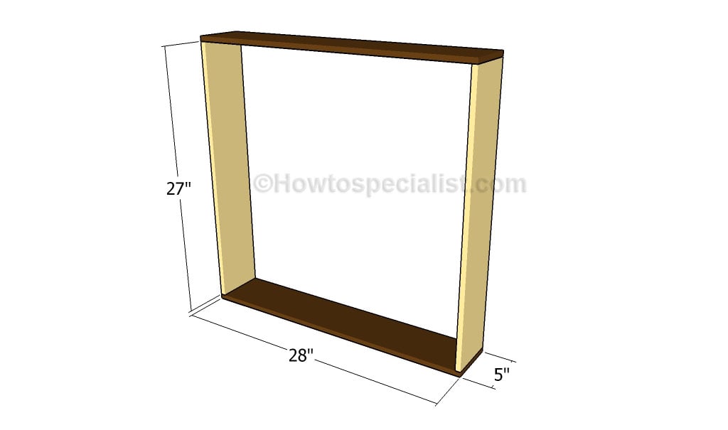 Building the frame of the bookcase