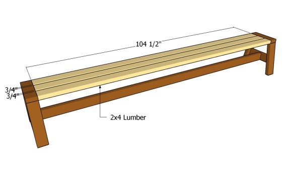 Dining Bench Plans | HowToSpecialist - How to Build, Step by Step DIY Plans