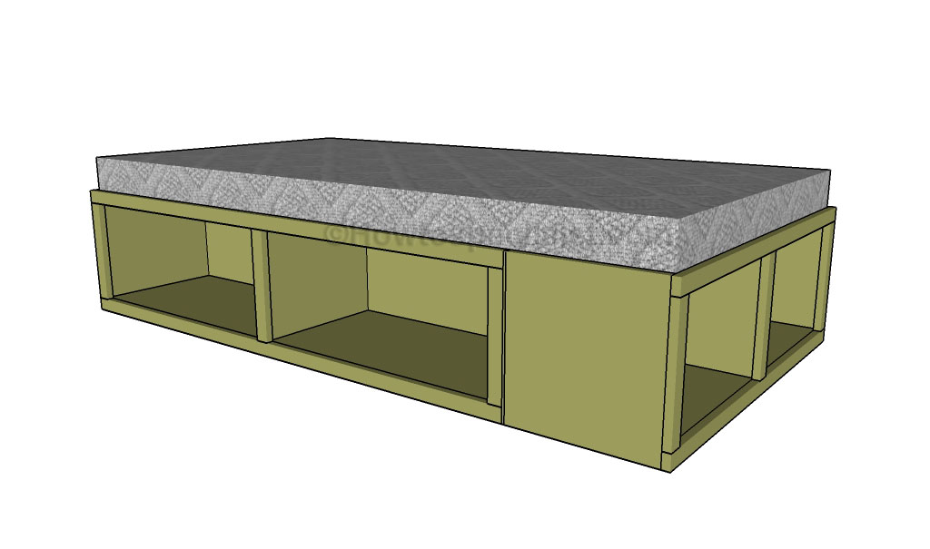 Storage Twin Bed Plans, Diy Twin Platform Bed With Storage