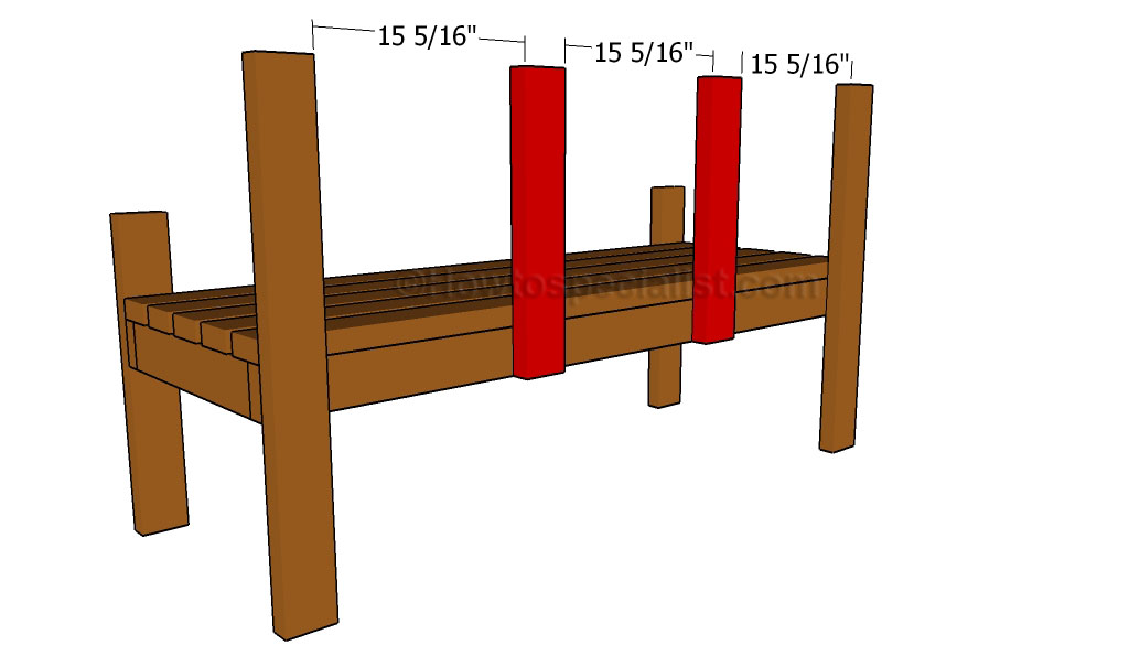 Building an outdoor bench.