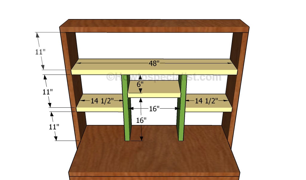 Attaching the shelves