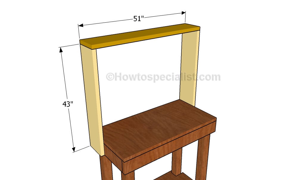 Building frame of the bench shelves