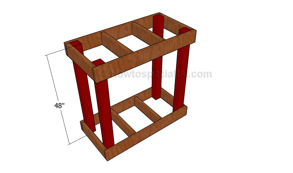 Building the frame of the reloading bench