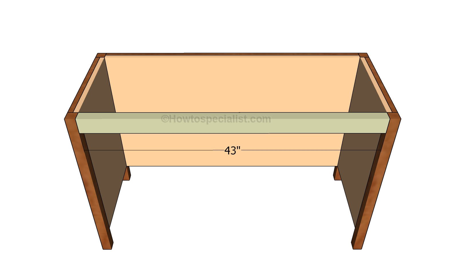 Fitting the desk top support