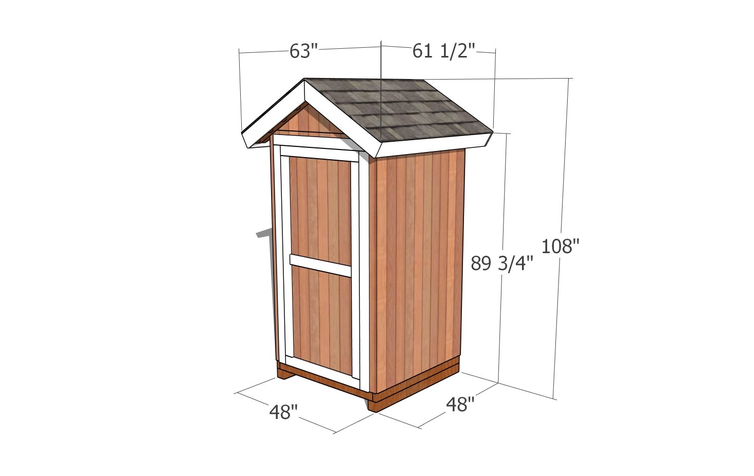 4x4 shed plans - dimensions