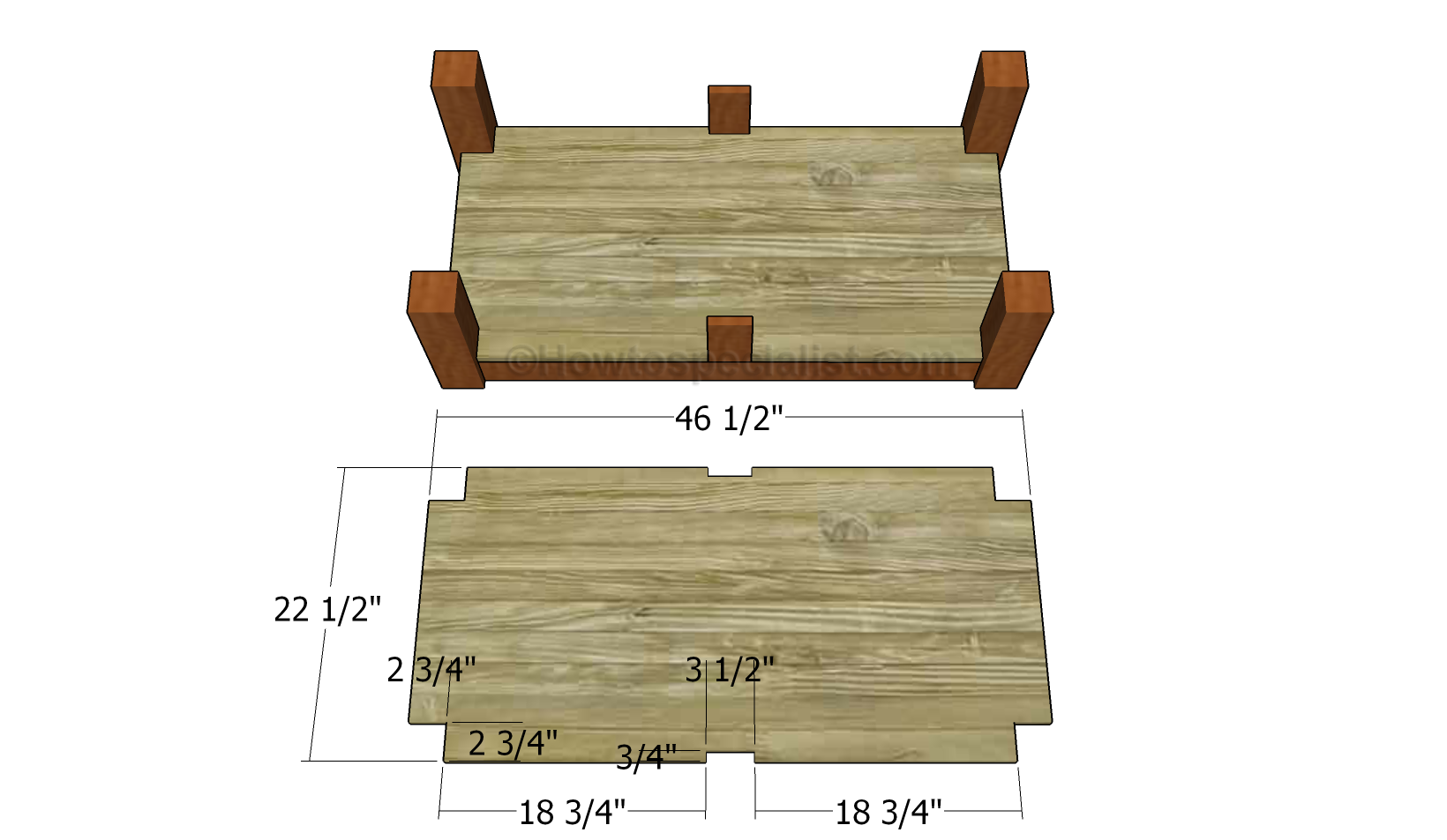 Attaching the bottom shelf HowToSpecialist How to Build, Step by