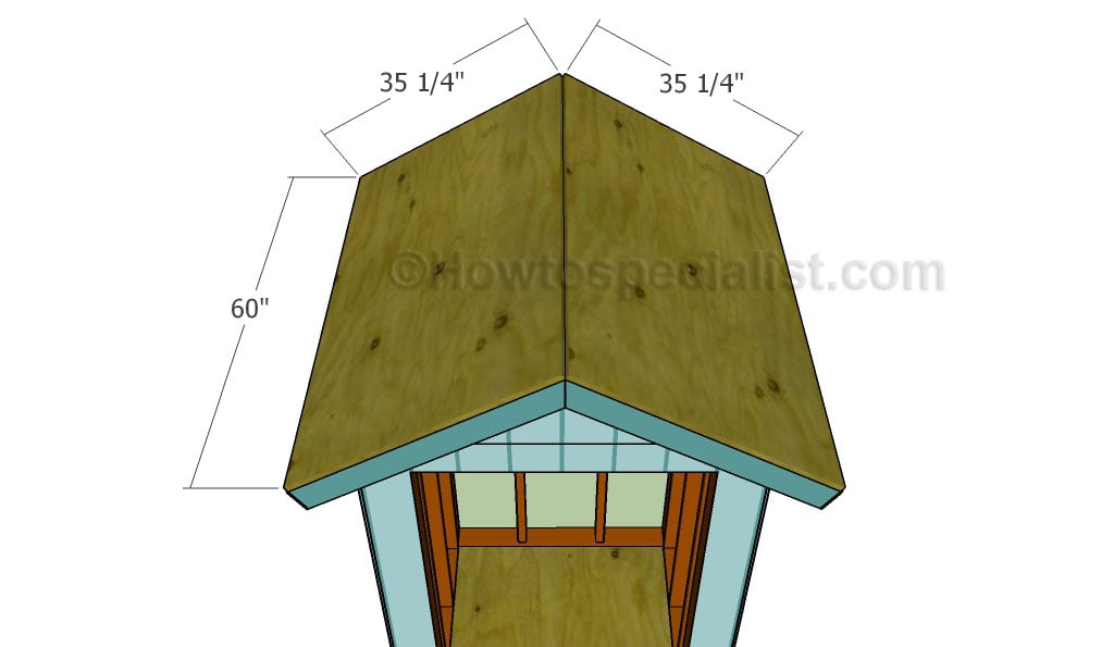 Attaching the plywwod roof sheets