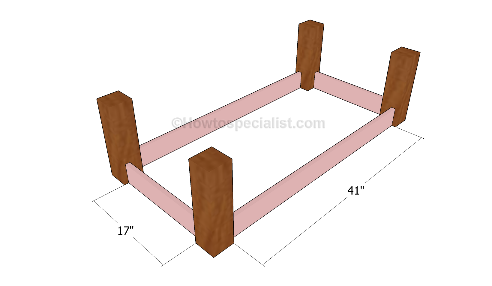 Building the frame of the coffee table