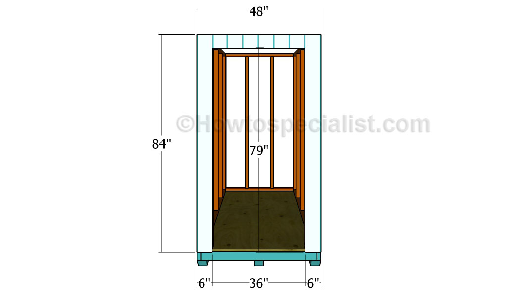 Attaching the front face to the shed