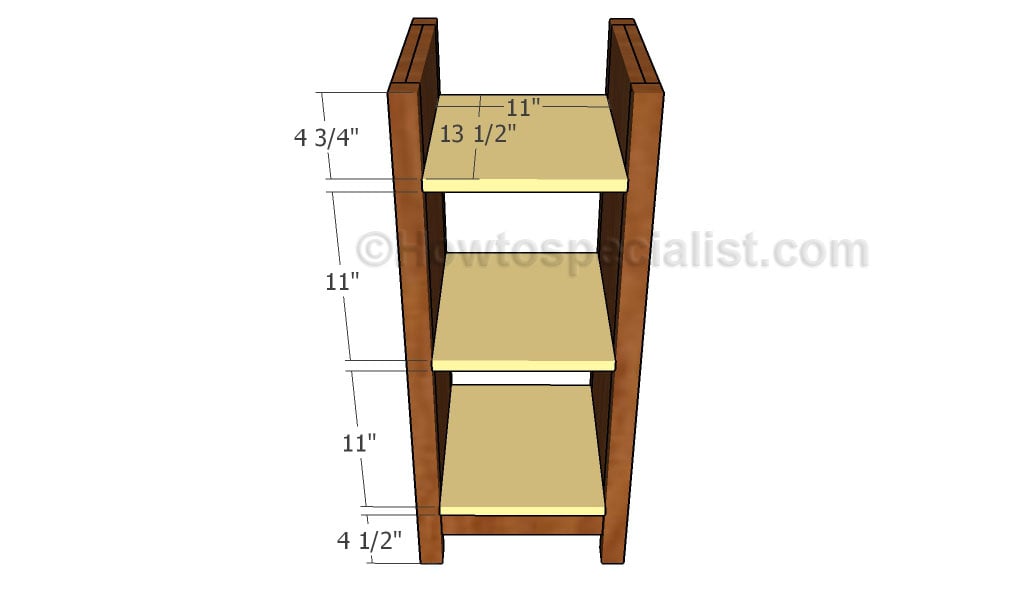 Attaching the shelves