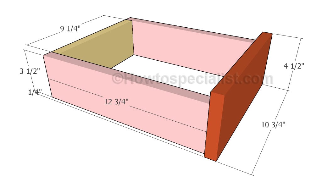 Building the frame of the drawer