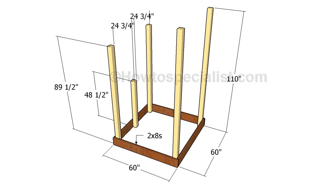 Building the frame of the playset