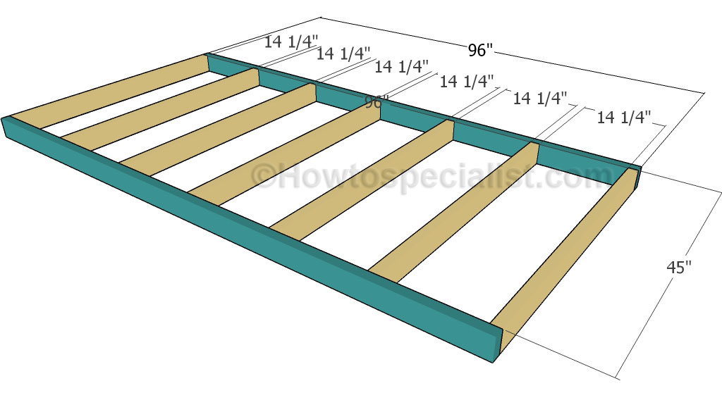 Building the frame of the shed floor