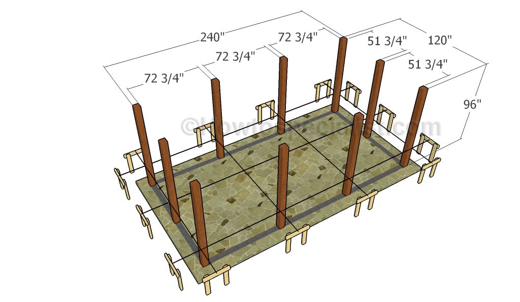 Laying out the pavilion