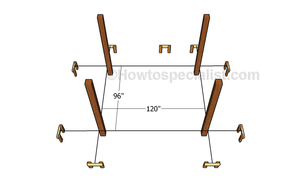 Laying out the pergola