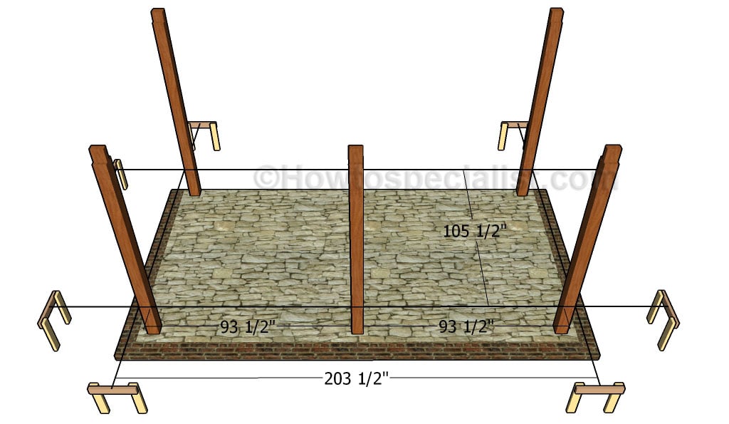 Laying out the pergola