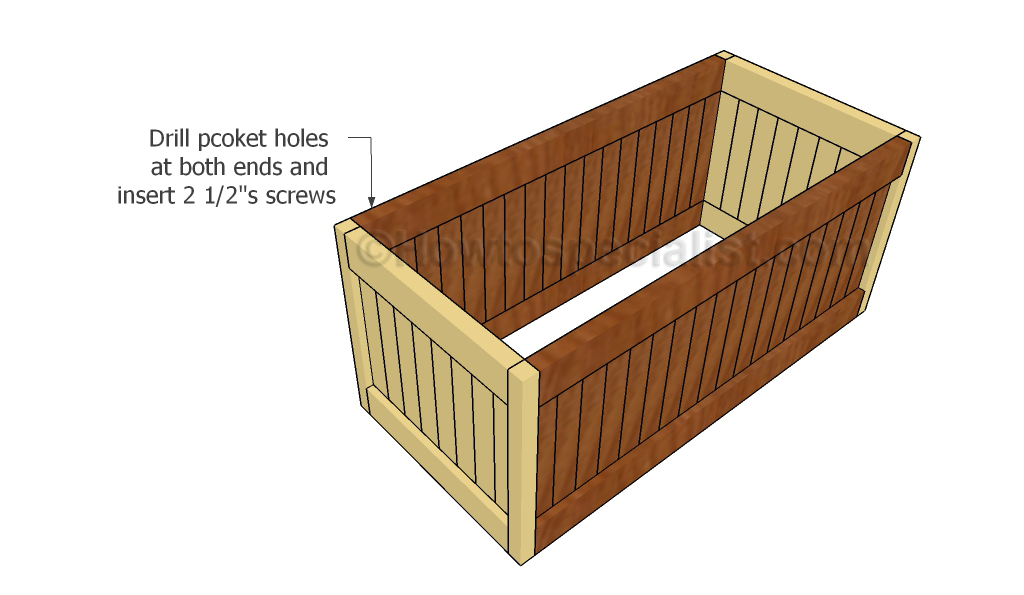 Assembling the frame of the deck box