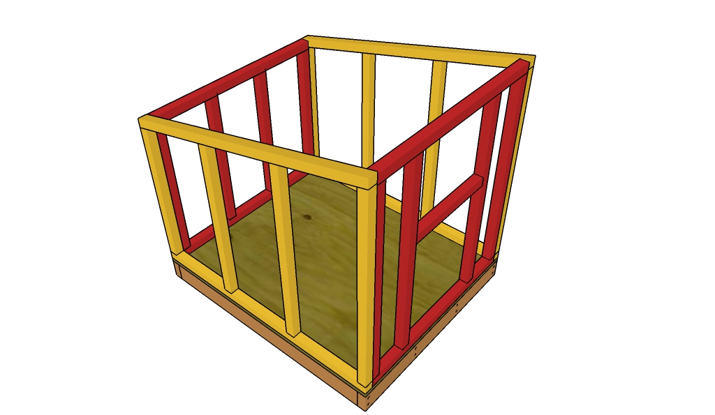 Assembling the frame of the dog house