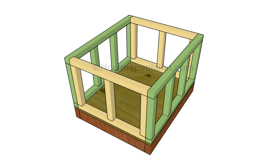 Assembling the frame of the dog house