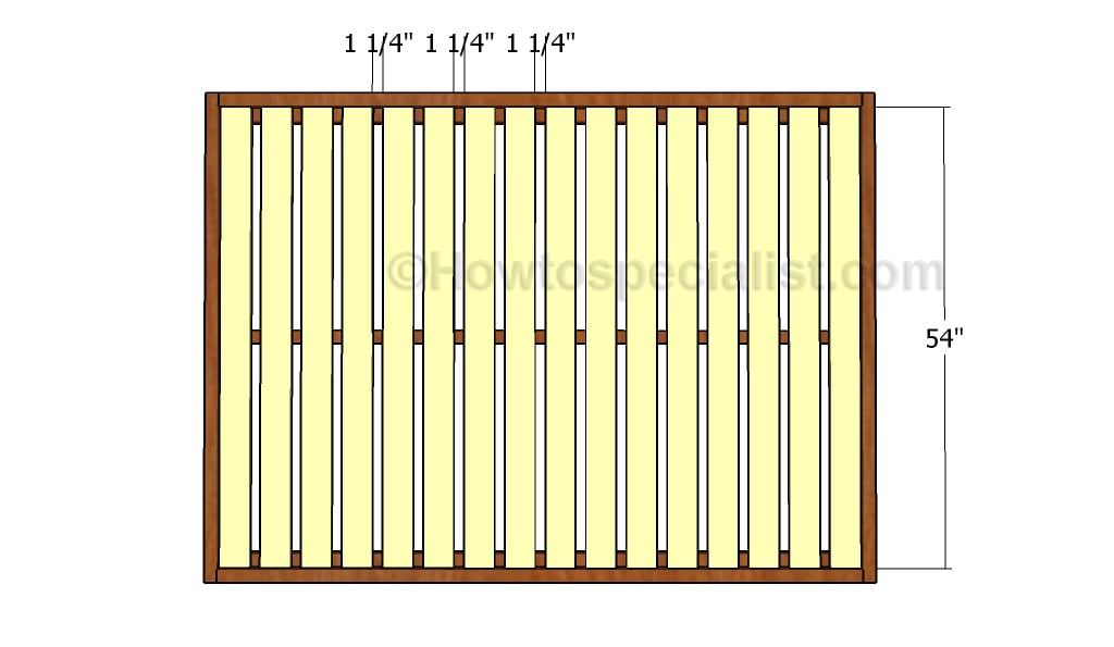 Attaching the supports slats