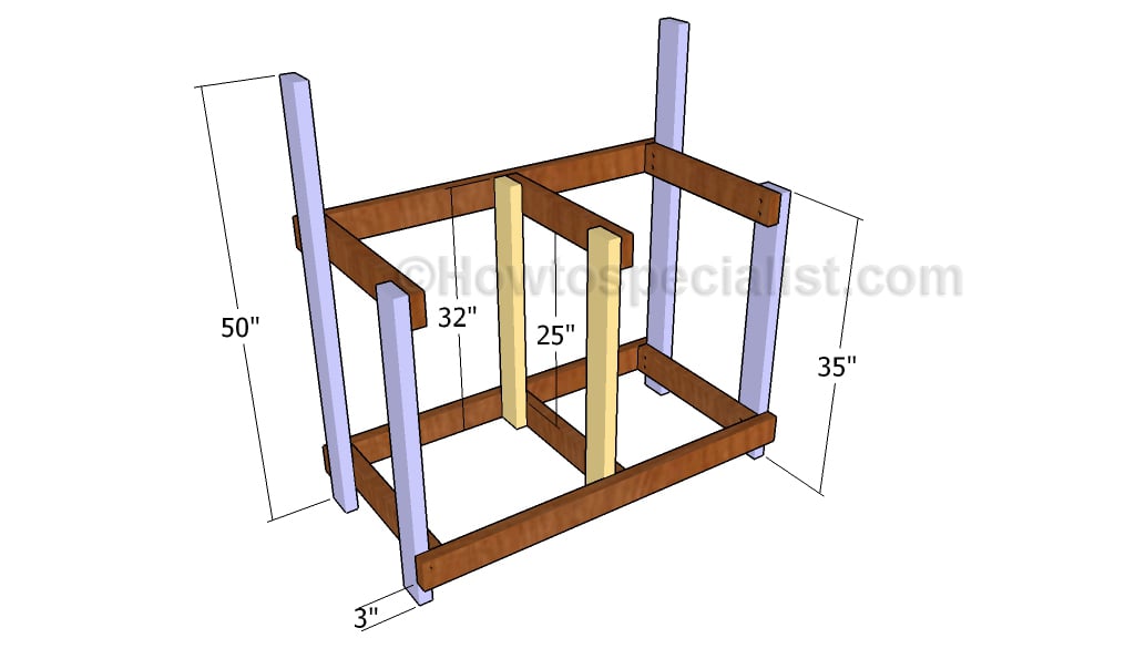 Building the frame of the potting bench