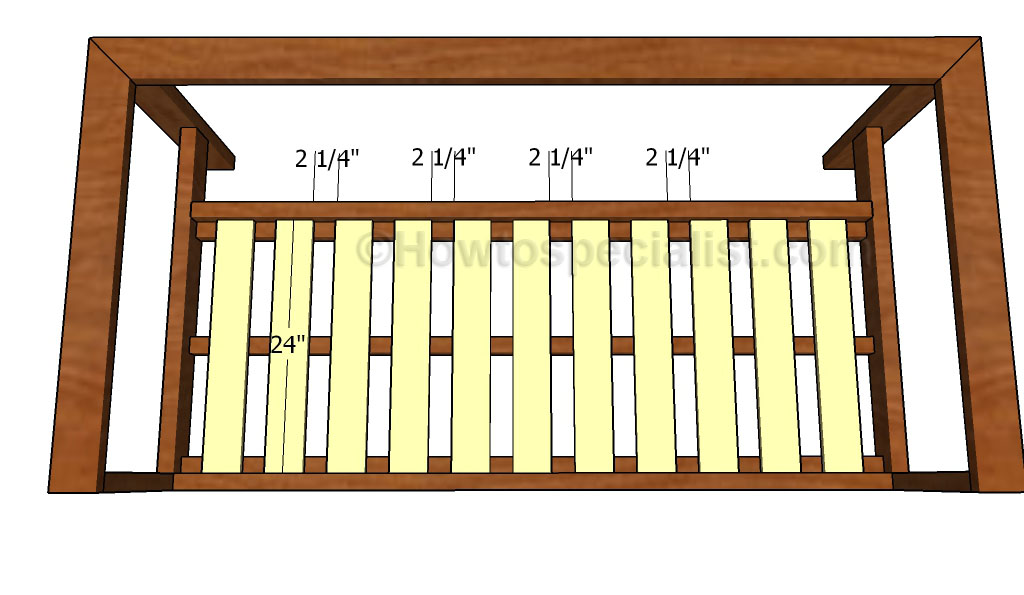 Fitting the bottom slats