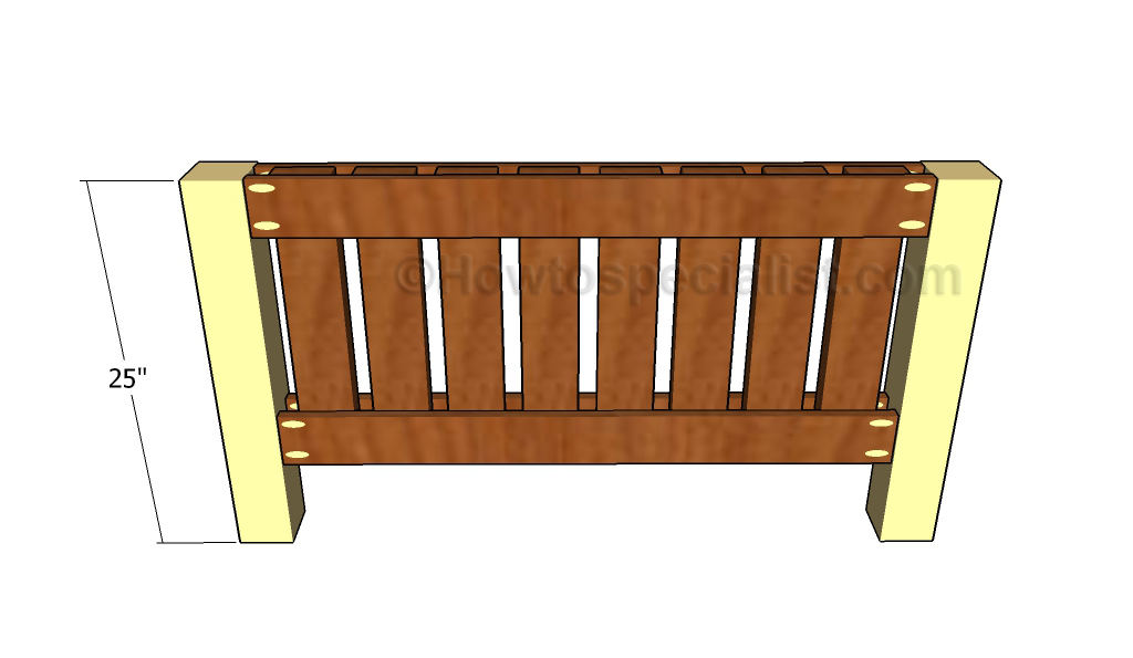 Fitting the legs to the footboard