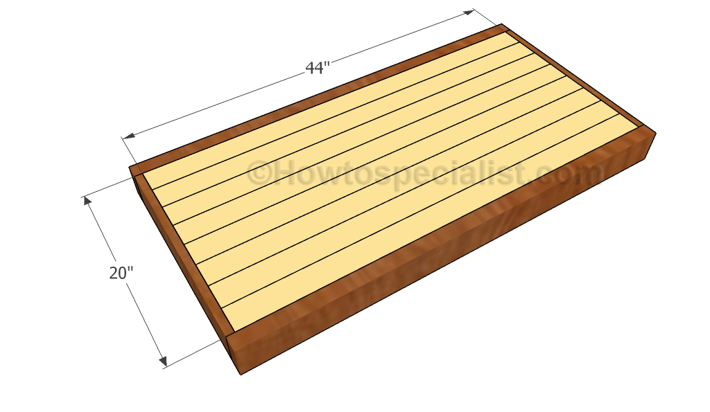 Fitting the slats to the lid