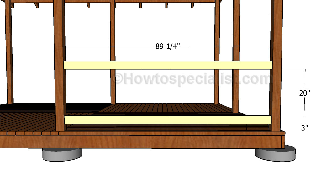 Fitting the support rails to the sides