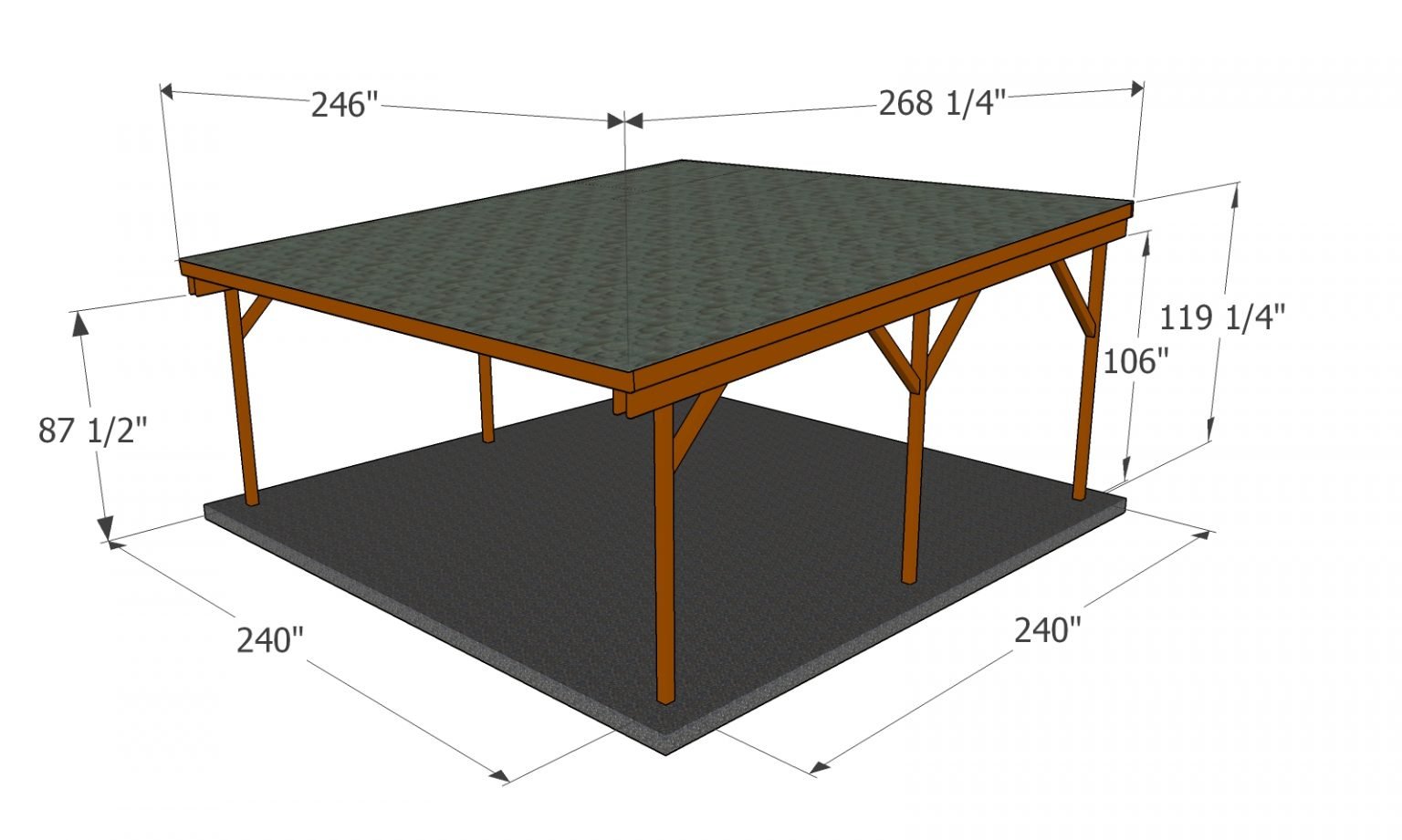 Flat roof double carport plans - Flat Roof Carport Plans 2 1536x921