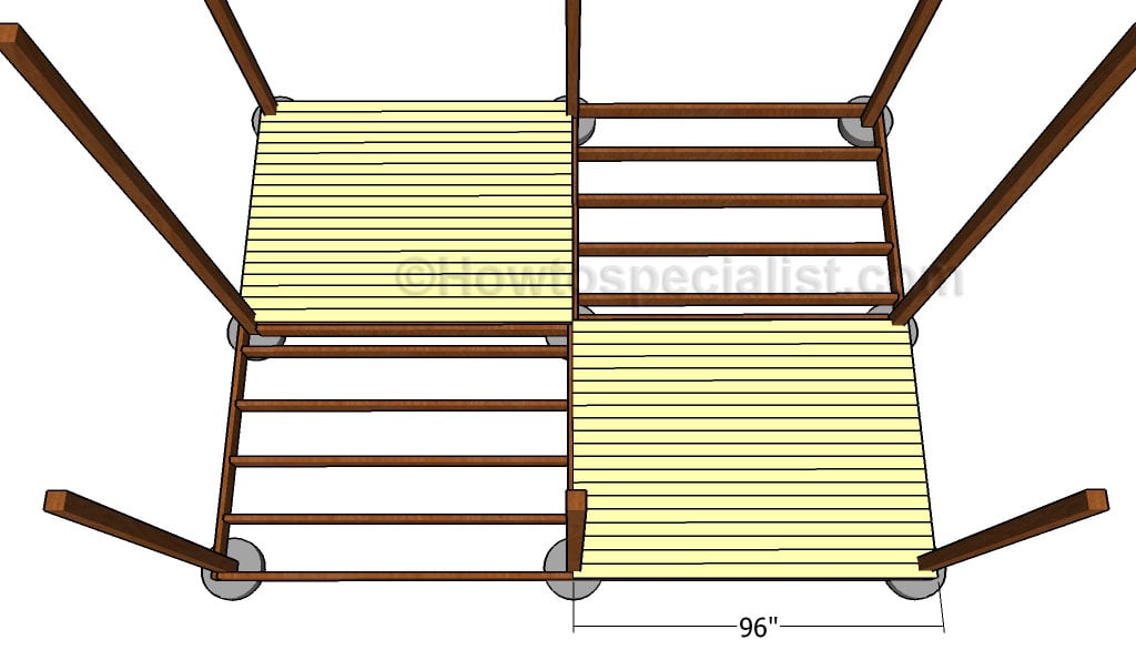 Installing the decking slats