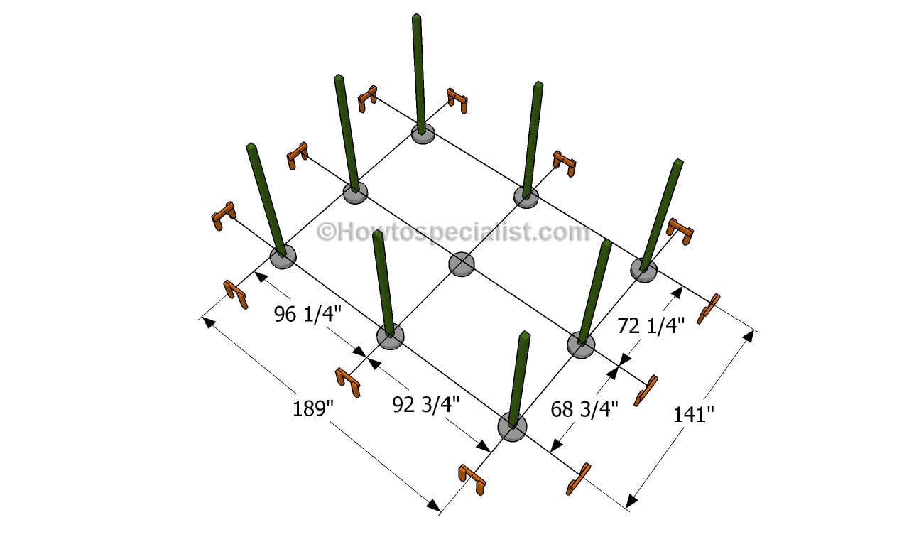 Laying out the gazebo
