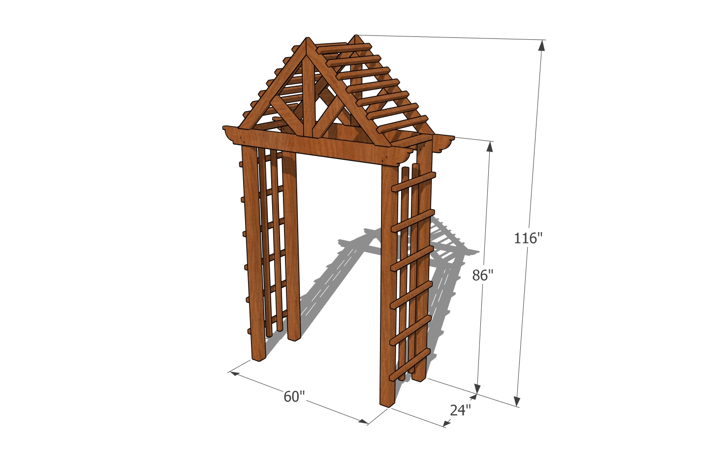 Peaked arbor plans - dimensions