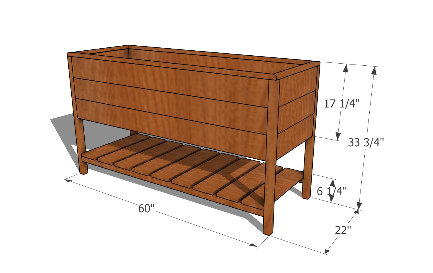 Raised planter box plans - dimensions