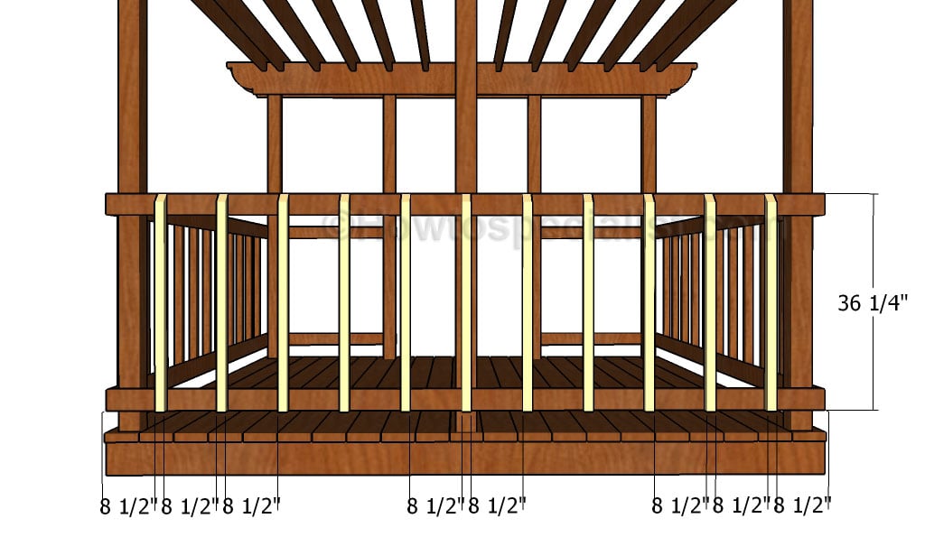 Fitting the balusters to the back face