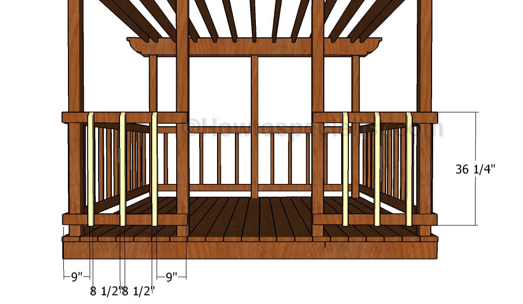 Fitting the balusters to the front face