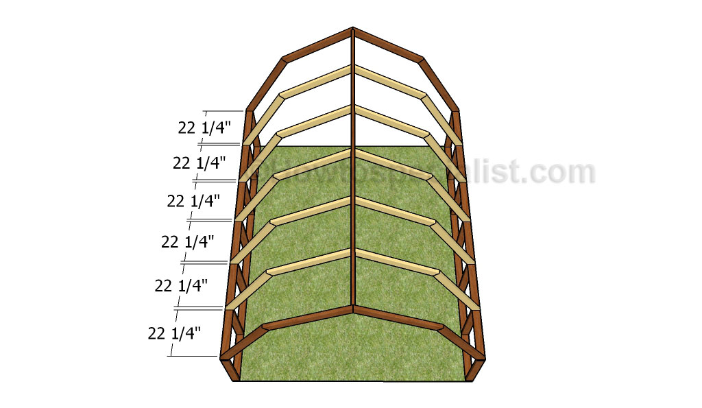 Fitting the intermediary rafters