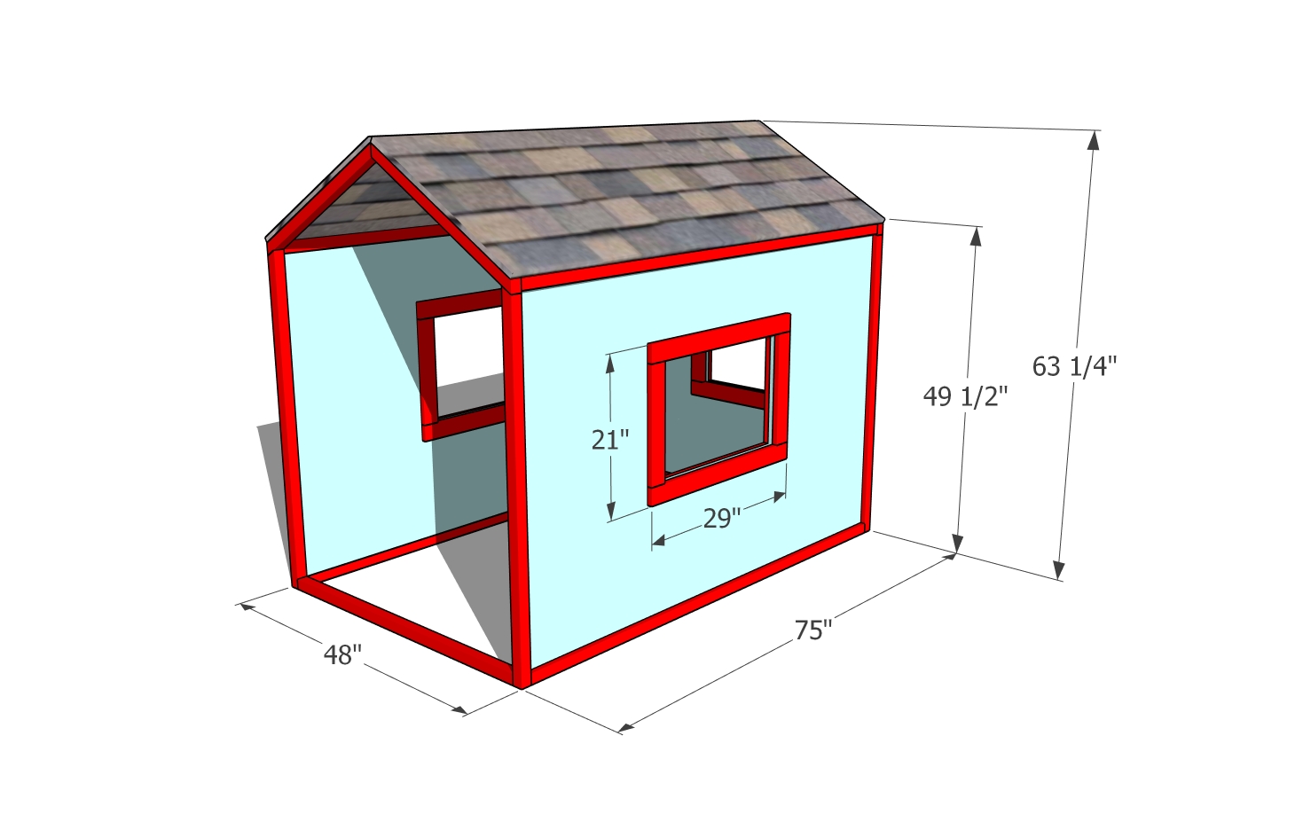 Indoor playhouse plans - dimensions