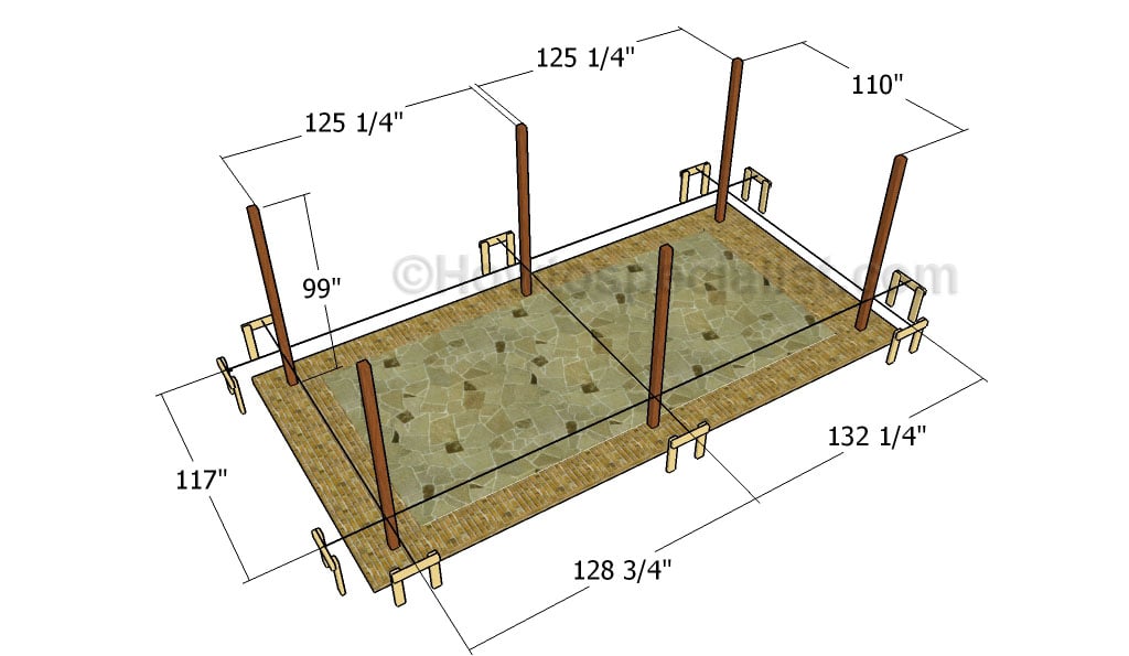 Laying out the large pergola