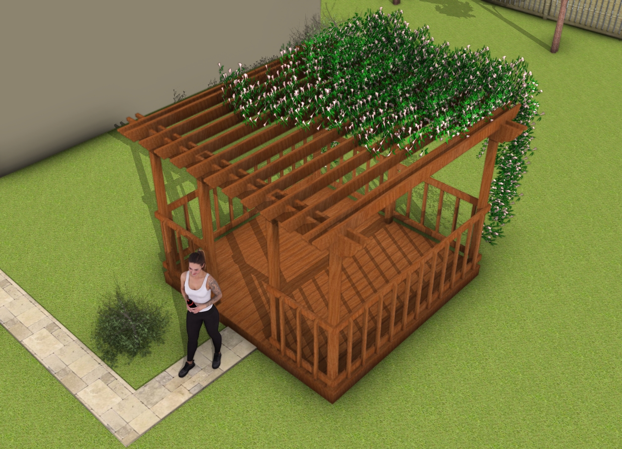 Top view - Deck pergola