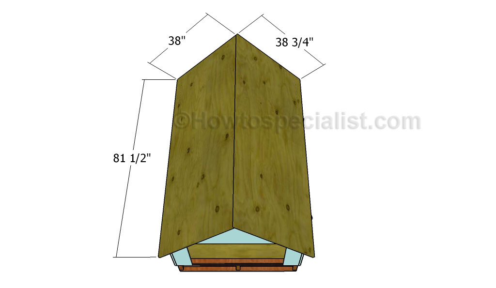 Attaching the plywood roofing sheets