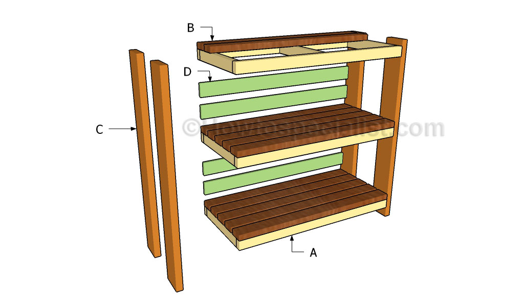 Building garden storage sheves