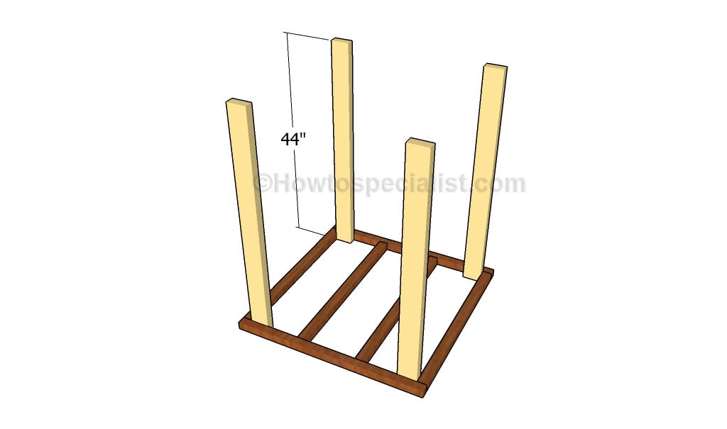 Fitting the vertical supports