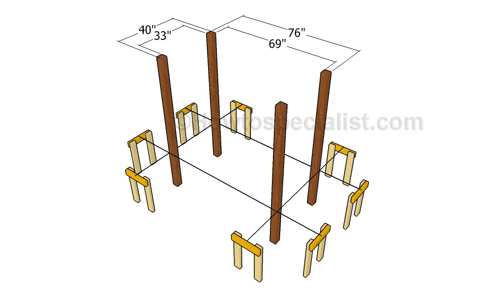 Laying out the arbor swing